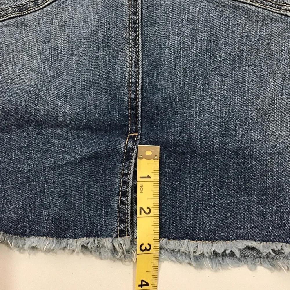 Wild Pearl Distressed Jean Mini Skirt